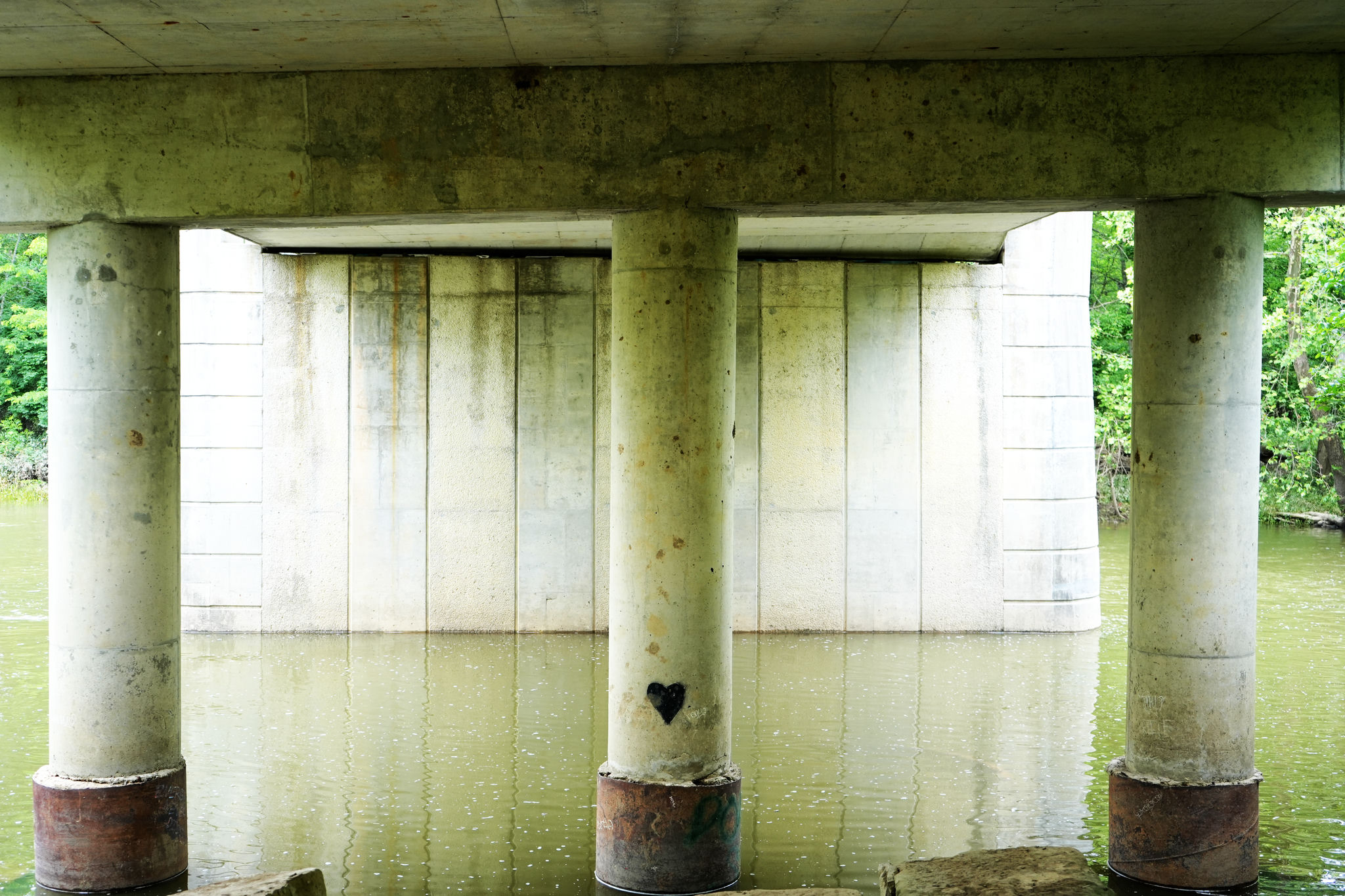 Support columns for a bridge