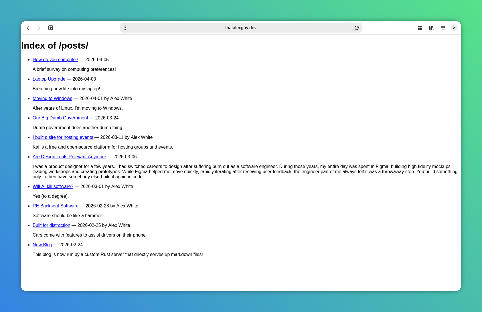 This website without CSS styling