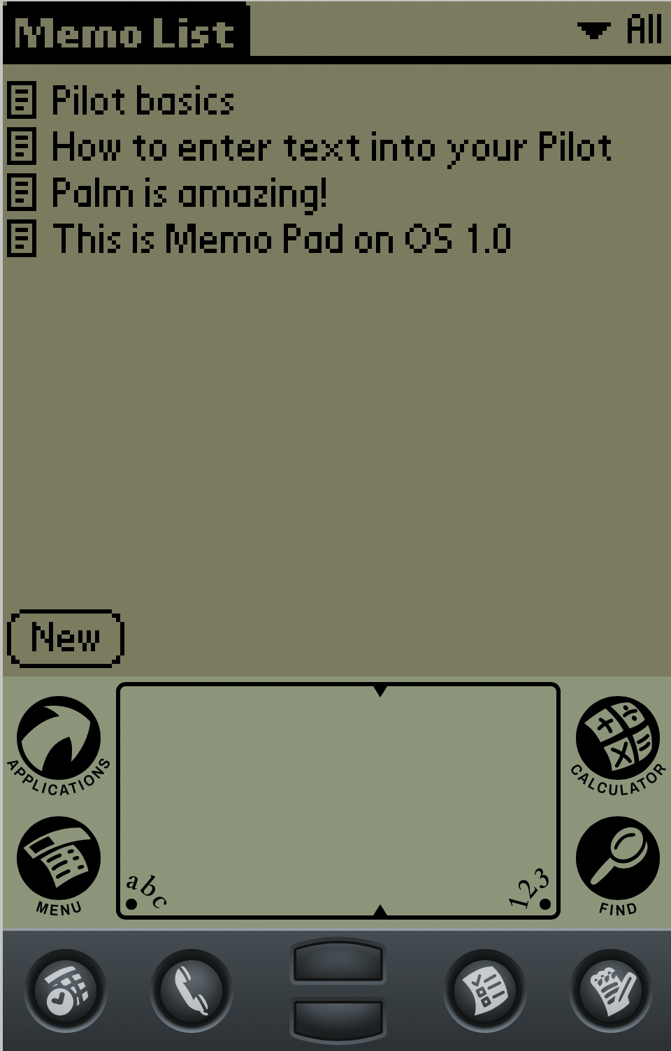 Cycling through memos with the hardware button