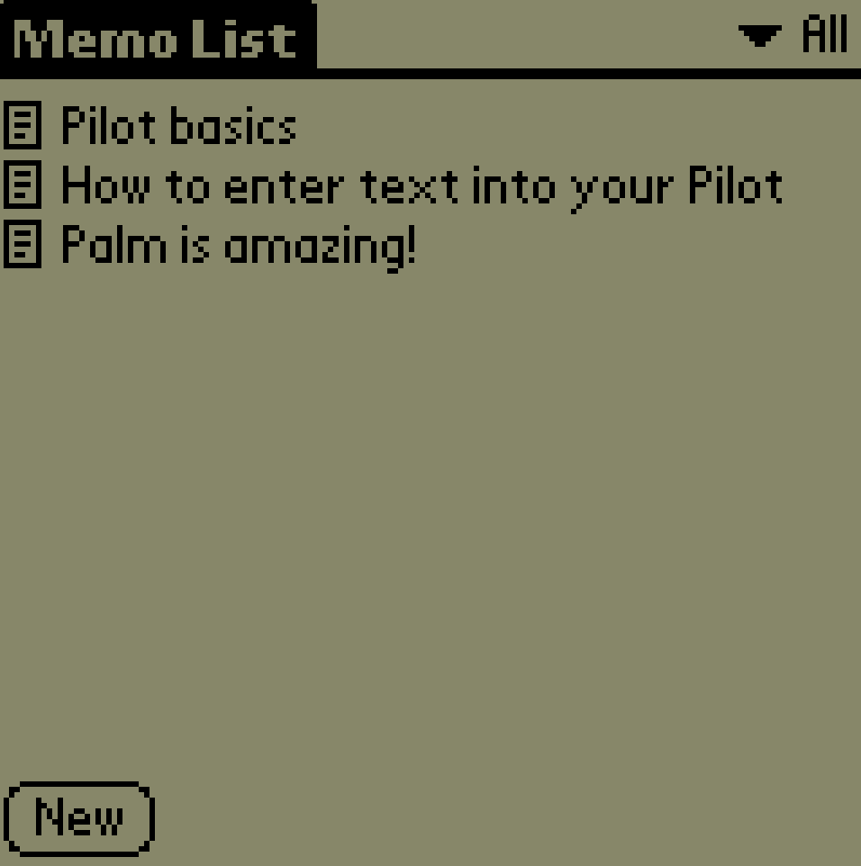 A list of memos