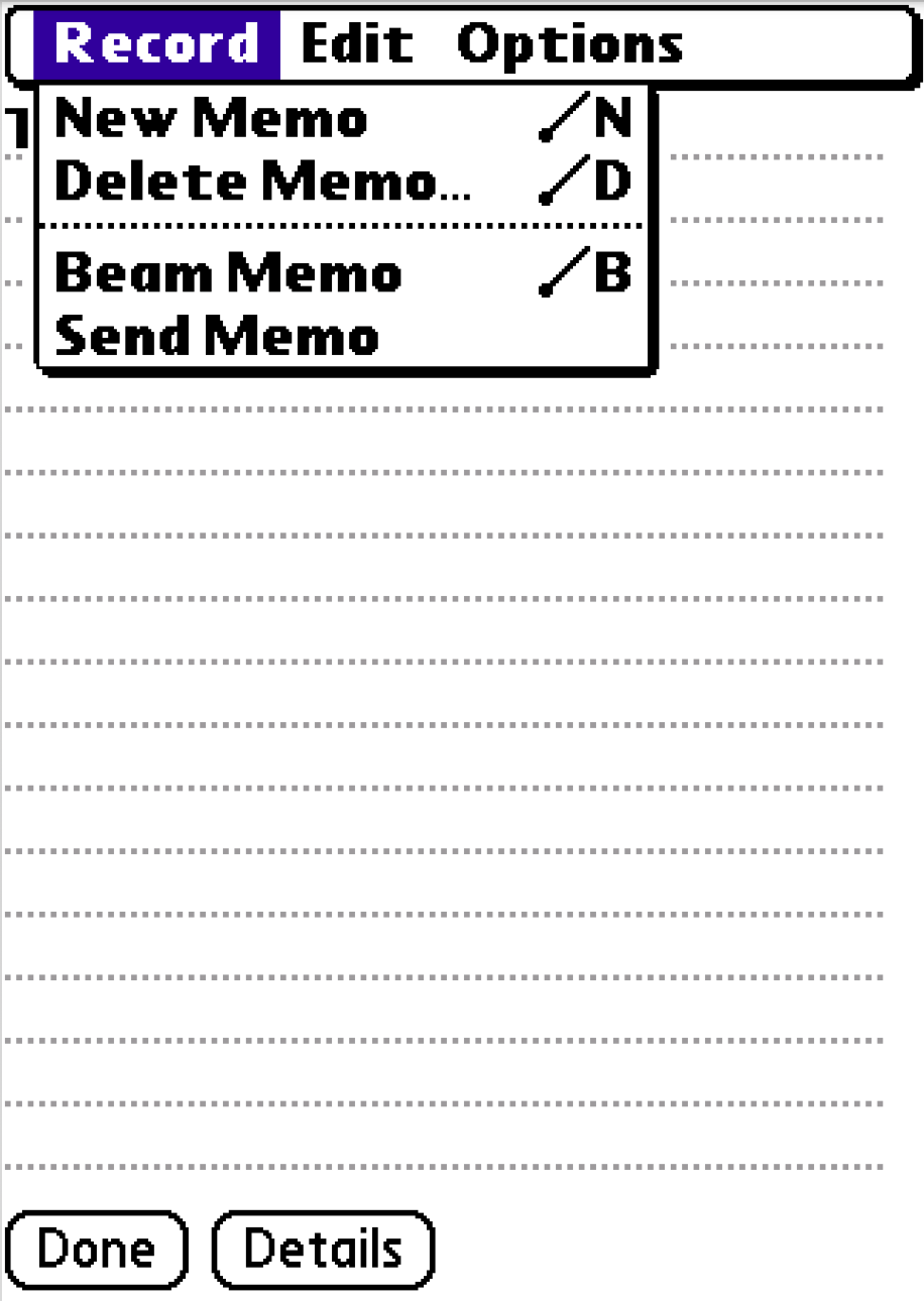 A list of memos